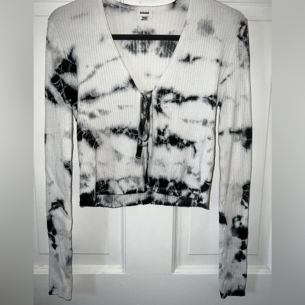 Garage tie-dye cropped cardigan